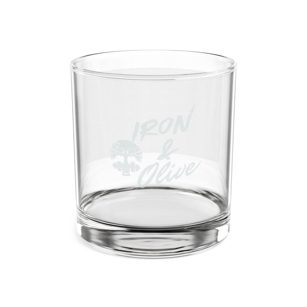 Engraved 10oz Rocks Glass — 'Iron & Olive' Whiskey Tumbler