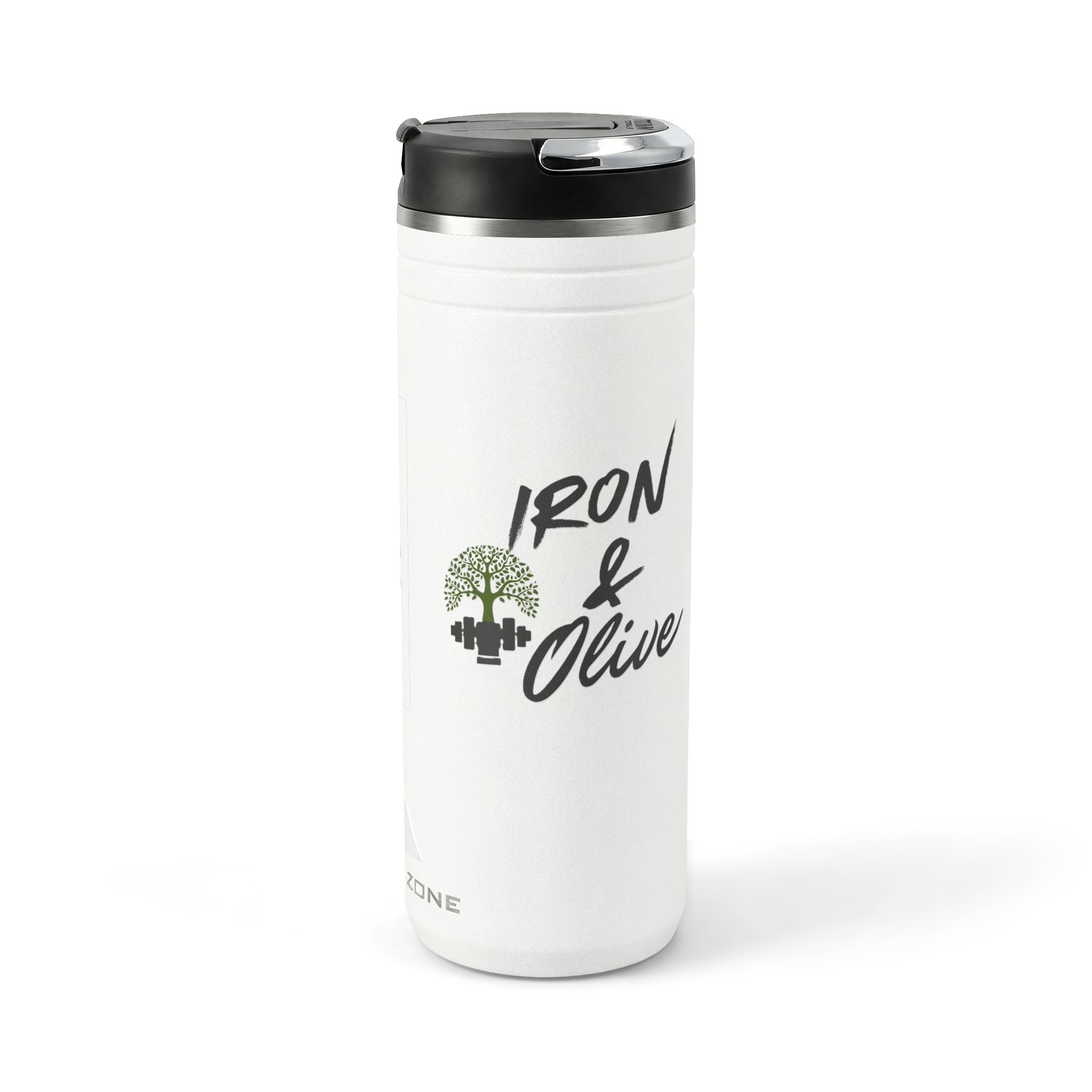 24oz Titan Thermal Tumbler with Distressed American Flag – Insulated Straw Travel Bottle