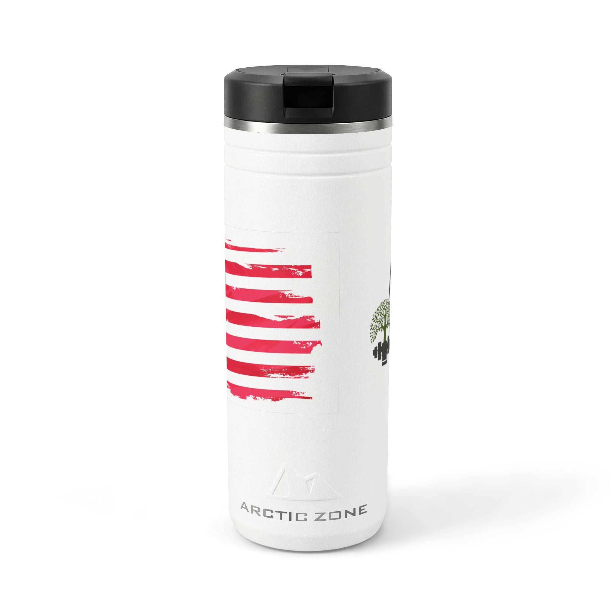 24oz Titan Thermal Tumbler with Distressed American Flag – Insulated Straw Travel Bottle