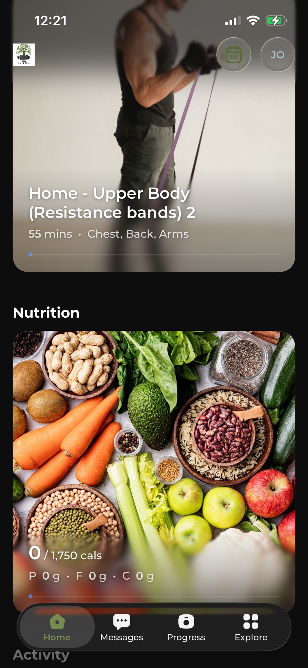 Iron & Olive Fitness & Nutrition App