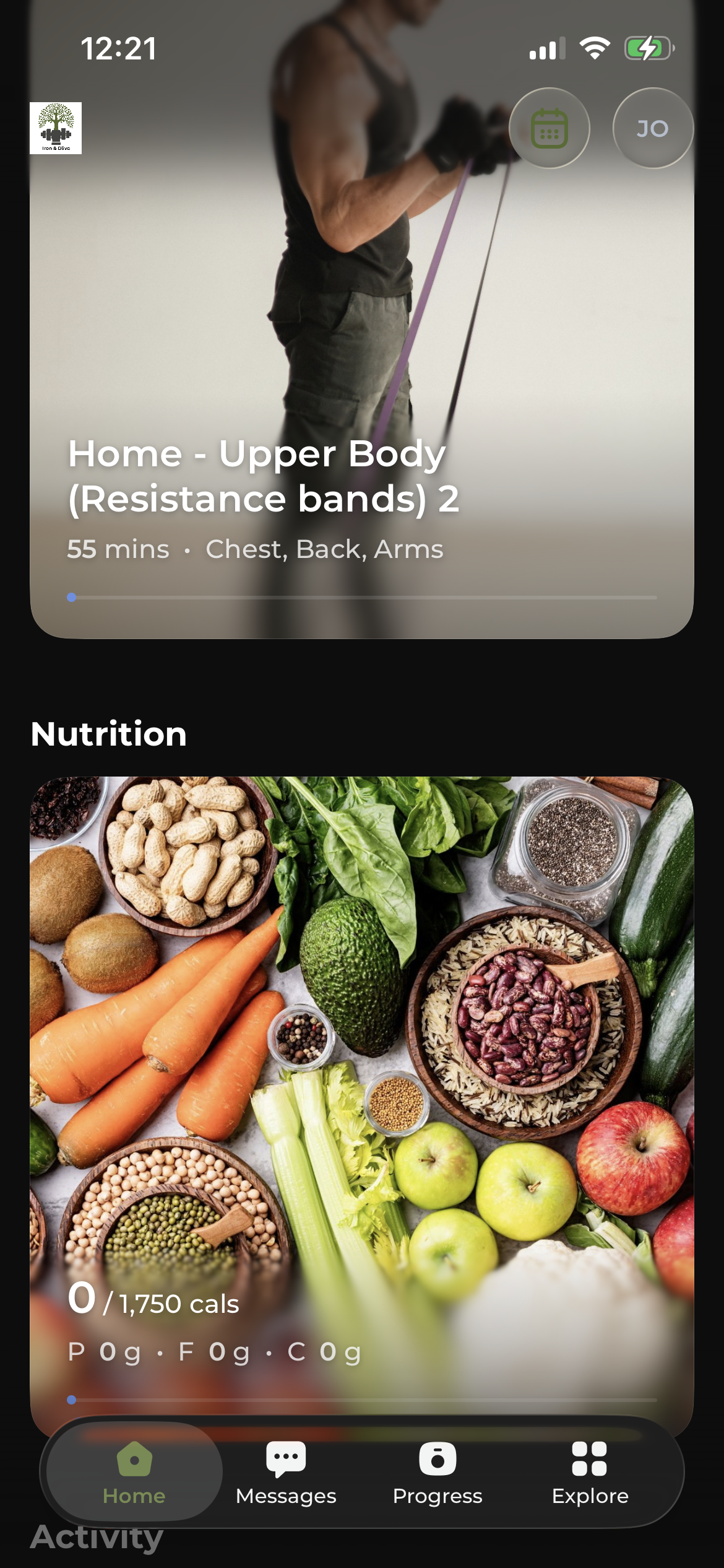 Iron & Olive Fitness & Nutrition App