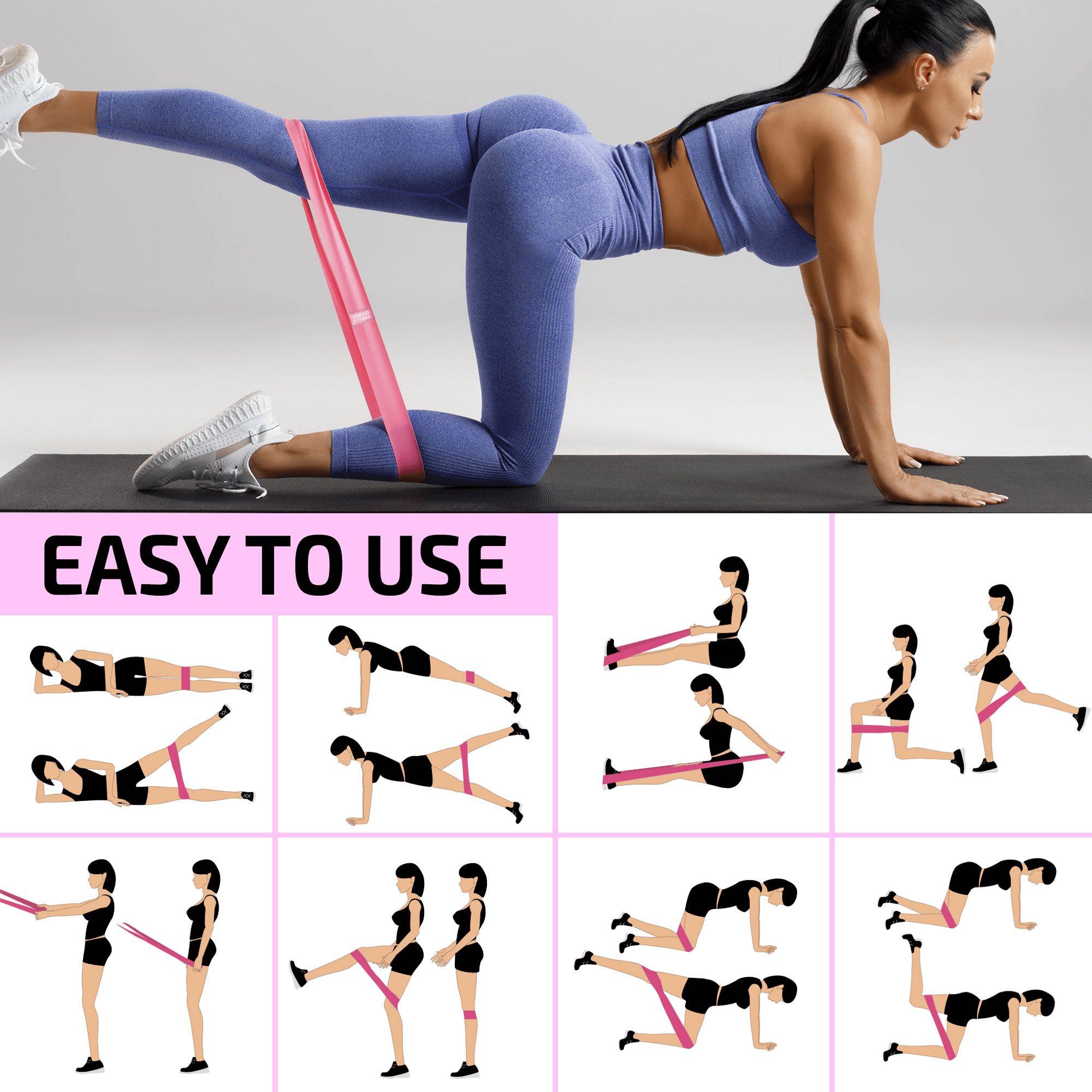 Women's Butt & Hip Resistance Bands — Set of 3