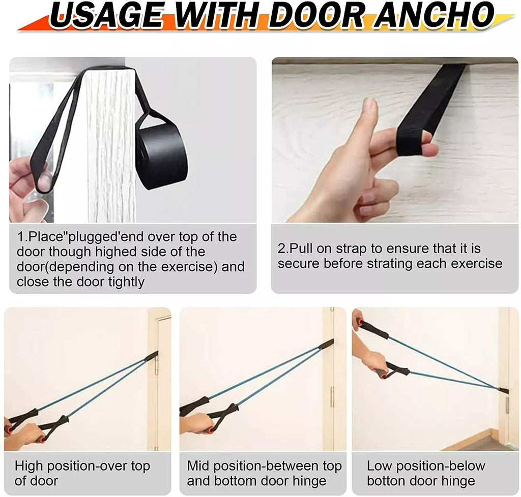Exercise Resistance Bands with Handles & Door Anchor