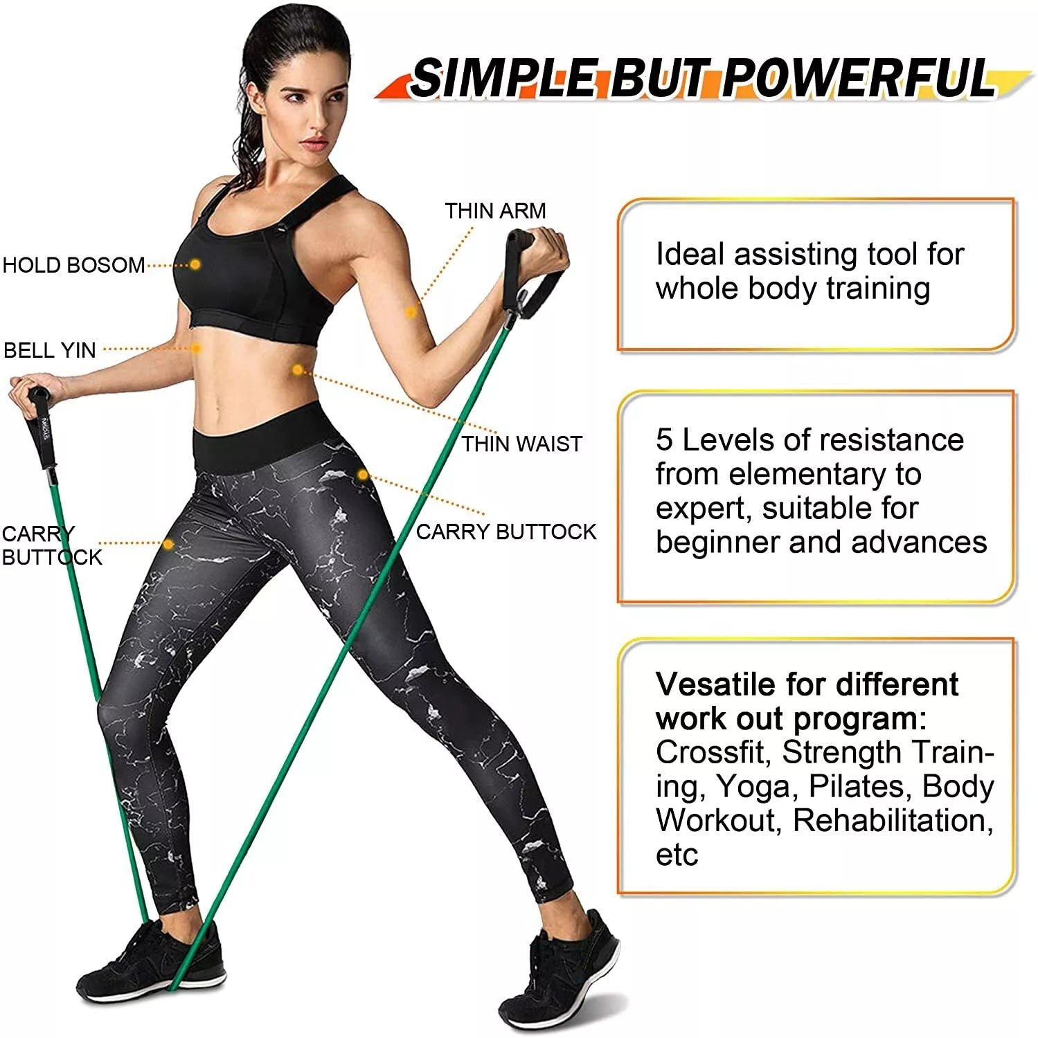 Exercise Resistance Bands with Handles & Door Anchor