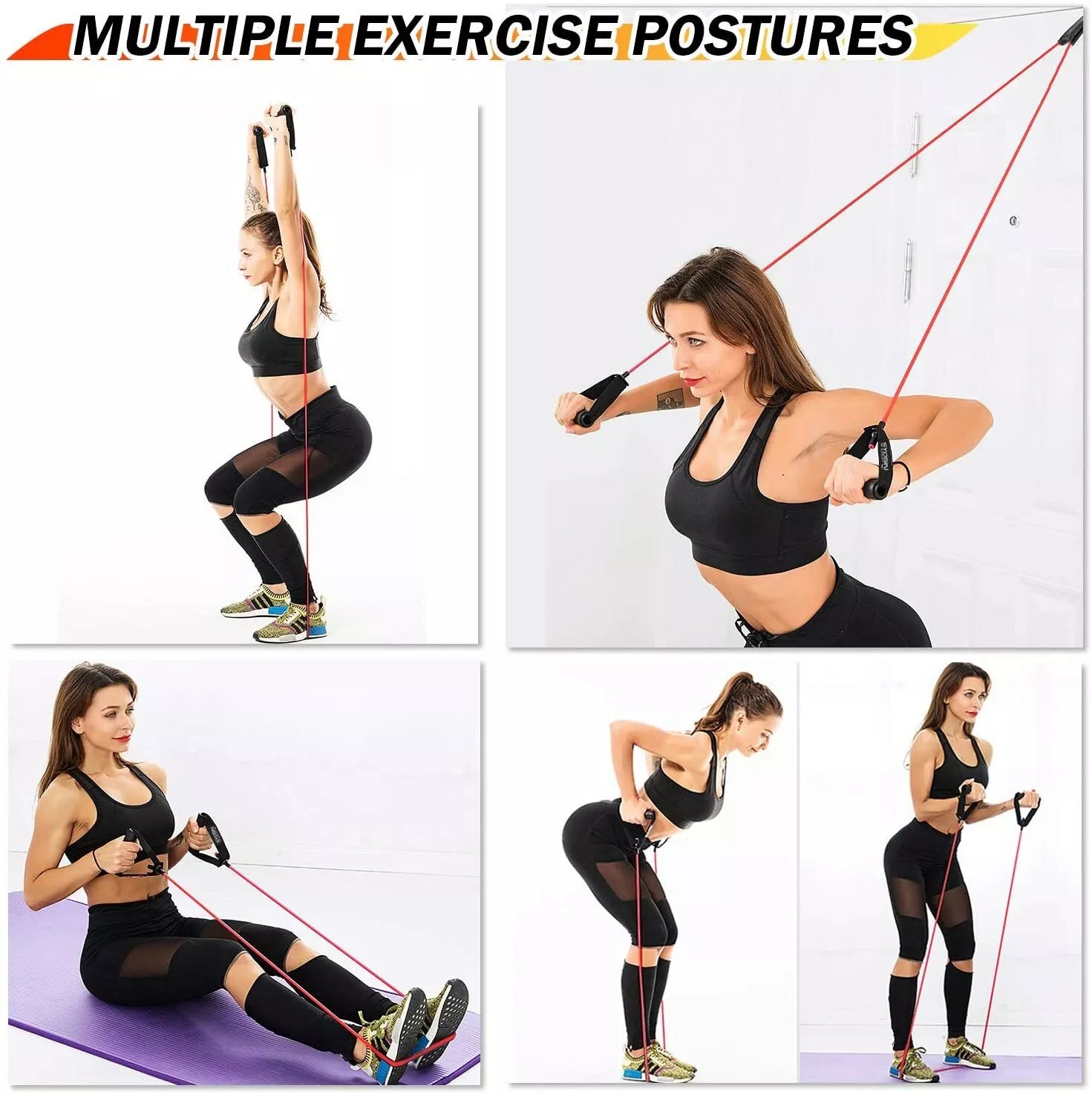 Exercise Resistance Bands with Handles & Door Anchor